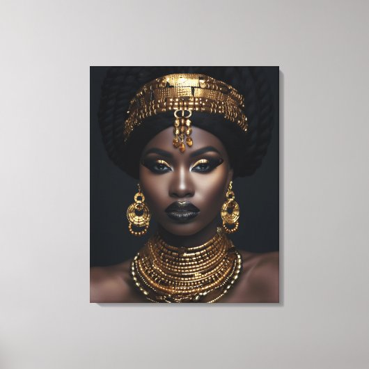 Afrikaanse Amerikaanse kunst aan de muur, zwarte v Canvas Afdruk (Voorkant)