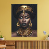 Afrikaanse Amerikaanse kunst aan de muur, zwarte v Canvas Afdruk (Insitu (Woonkamer))