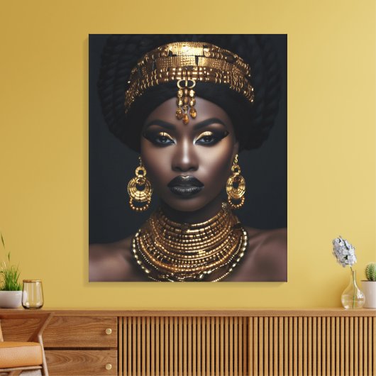 Afrikaanse Amerikaanse kunst aan de muur, zwarte v Canvas Afdruk (Insitu (Woonkamer))