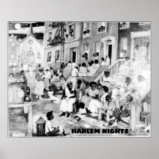 Afrikaanse Amerikaanse kunst - Harlem Nights Poster (Voorkant)