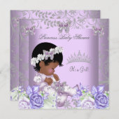 Afrikaanse Amerikaanse lavender Gray Baby shower G Kaart (Voorkant / Achterkant)
