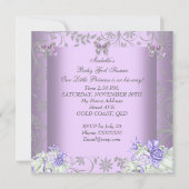 Afrikaanse Amerikaanse lavender Gray Baby shower G Kaart (Achterkant)
