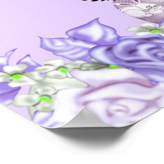 Afrikaanse Amerikaanse lavender Gray Baby shower G Poster (Hoek)