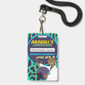 Afrikaanse Amerikaanse Mad Scientist Boy Birthday Badge (Voorkant met koord)