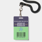 Afrikaanse Amerikaanse Mad Scientist Boy Birthday Badge (Achterkant met koord)