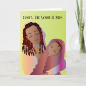 Afrikaanse Amerikaanse Madonna en Kaart voor kerst (Voorkant)