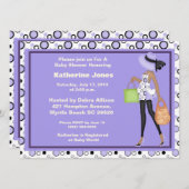 Afrikaanse Amerikaanse mam om Baby shower uit te n Kaart (Voorkant / Achterkant)