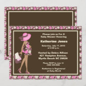 Afrikaanse Amerikaanse mam om Baby shower uit te n Kaart (Voorkant / Achterkant)