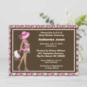 Afrikaanse Amerikaanse mam om Baby shower uit te n Kaart (Staand voorkant)