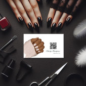 Afrikaanse Amerikaanse Manicurist Beauty QR Code B Visitekaartje