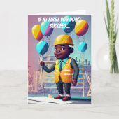 Afrikaanse Amerikaanse mannelijke ingenieur verjaa Kaart (Voorkant)