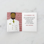 Afrikaanse Amerikaanse mannetje in White Suit Birt Kaart (Binnen)
