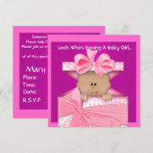 AFRIKAANSE AMERIKAANSE MEISJES BABY SHOWER INVITAT KAART (Voorkant / Achterkant)