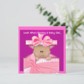 AFRIKAANSE AMERIKAANSE MEISJES BABY SHOWER INVITAT KAART (Staand voorkant)