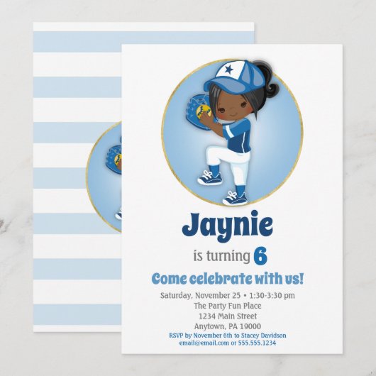 Afrikaanse Amerikaanse meisjes blauwe zaterdag Kaart (Voorkant / Achterkant)