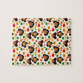 Afrikaanse Amerikaanse meisjes Herfst herfst verla Legpuzzel (Horizontaal)