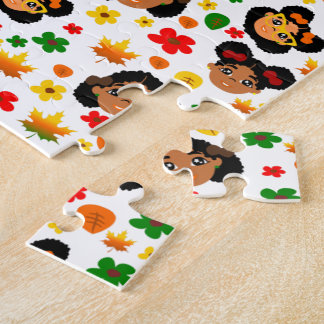 Afrikaanse Amerikaanse meisjes Herfst herfst verla Legpuzzel