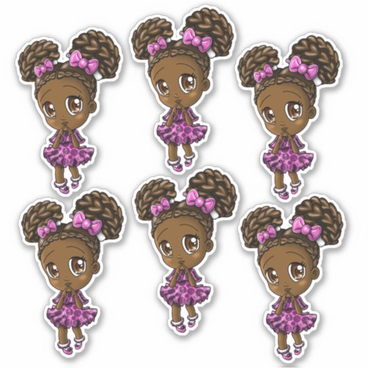 Afrikaanse Amerikaanse meisjes Sticker (Voorkant)