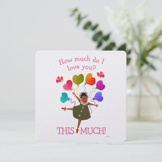 Afrikaanse Amerikaanse meisjeskaart Kaart (Staand voorkant)