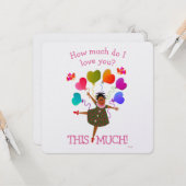 Afrikaanse Amerikaanse meisjeskaart Kaart (Voorkant / Achterkant in situ)