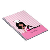 Afrikaanse Amerikaanse meisjeskeukennotebook Notitieboek (Rechterzijde)