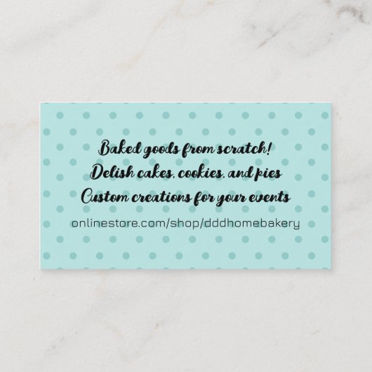 Afrikaanse Amerikaanse mengkommelvrouw bakkerij B Visitekaartje (Achterkant)