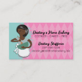 Afrikaanse Amerikaanse mengkommelvrouw bakkerij B Visitekaartje (Voorkant)