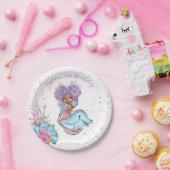 Afrikaanse Amerikaanse mermaïde Birthday Partij Papieren Bordje (Feest)