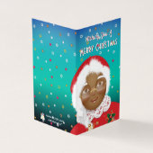 Afrikaanse Amerikaanse mevrouw Claus Kerstmis Kaart (Buitenkant)