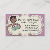 Afrikaanse Amerikaanse mixbokvrouw bakkerij bakker Visitekaartje (Voorkant)