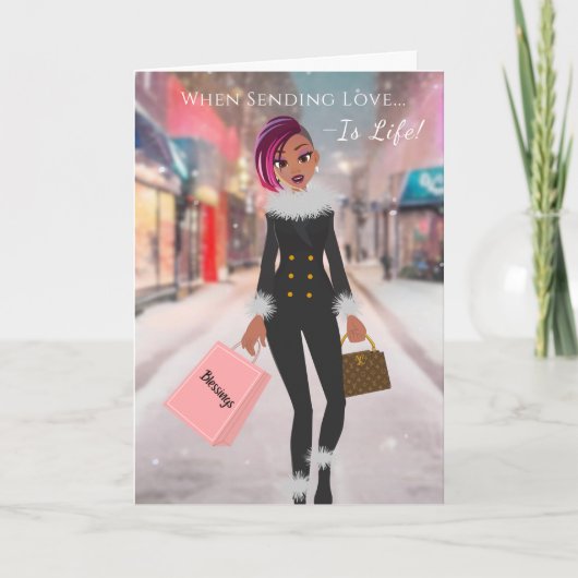 Afrikaanse Amerikaanse moderne kerstfeestdag Kaart (Voorkant)