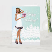 Afrikaanse Amerikaanse moderne kerstfeestdag Kaart (Voorkant)