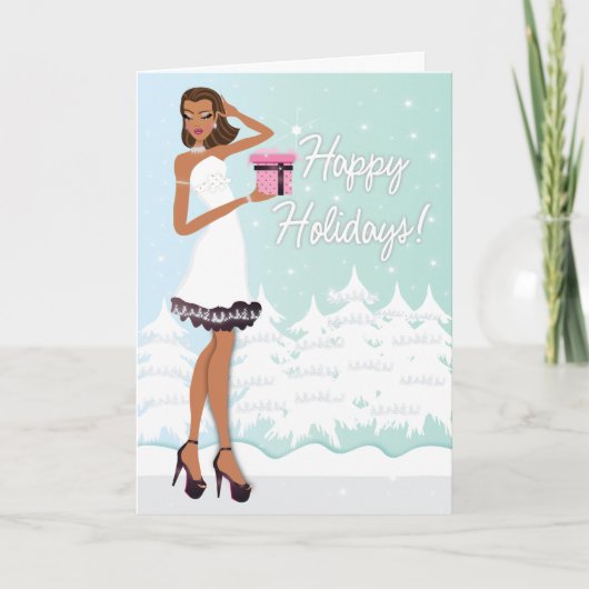 Afrikaanse Amerikaanse moderne kerstfeestdag Kaart (Voorkant)