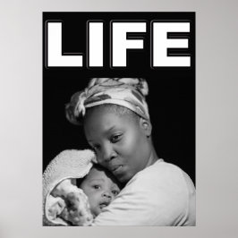 AFRIKAANSE AMERIKAANSE MOEDEREN EN BABY VOOR HET L POSTER