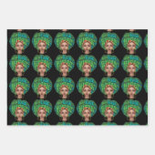 Afrikaanse Amerikaanse/mooie zwarte vrouw Inpakpapier Vel (Voorkant)
