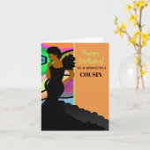 Afrikaanse Amerikaanse neef Elegant Birthday Kaart (Gele Bloem)