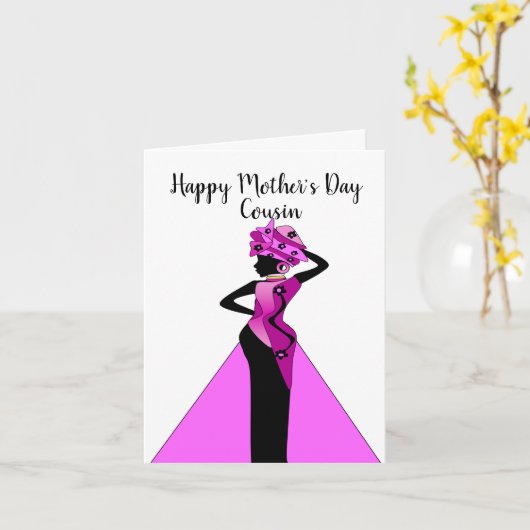 Afrikaanse Amerikaanse neef-Moederdag Kaart (Gele Bloem)