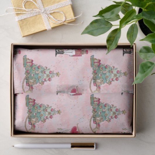 Afrikaanse Amerikaanse Nutkraker Ballet Roze Kerst Tissuepapier (Geschenk)