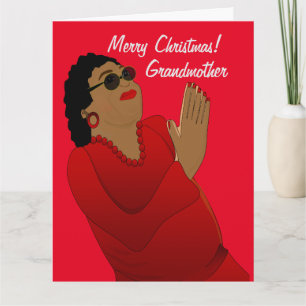 Afrikaanse Amerikaanse oma Merry Kerstmis Kaart