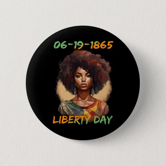 - Afrikaanse Amerikaanse Onafhankelijkheidsdag voo Ronde Button 5,7 Cm (Voorkant)