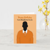 Afrikaanse Amerikaanse oom Happy Birthday Kaart (Gele Bloem)