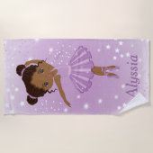 Afrikaanse Amerikaanse Paarse Tutu Beach Towel Strandlaken (Voorkant)