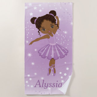 Afrikaanse Amerikaanse Paarse Tutu Beach Towel Strandlaken