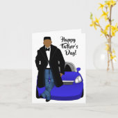 Afrikaanse Amerikaanse Papa Black Coat & Stropdas  Kaart (Gele Bloem)