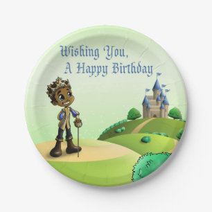 Afrikaanse Amerikaanse prins Birthday Papieren Bordje