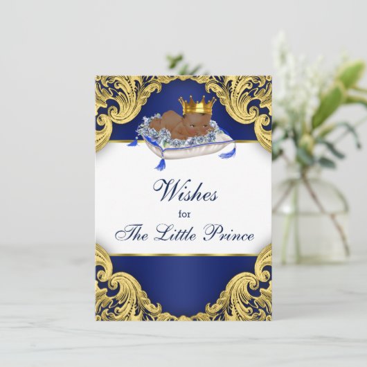 Afrikaanse Amerikaanse prins wil Baby Advieskaart (Staand voorkant)