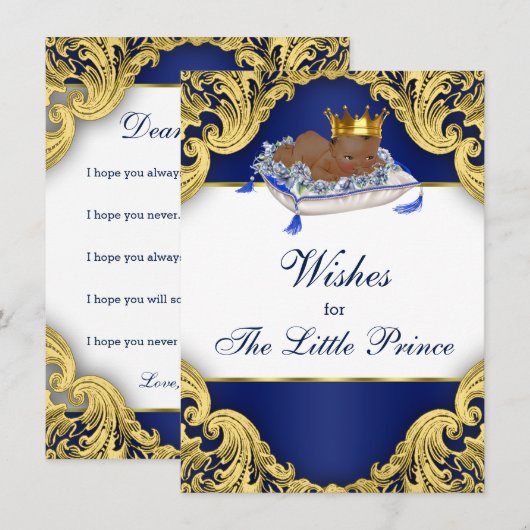 Afrikaanse Amerikaanse prins wil Baby Advieskaart (Voorkant / Achterkant)