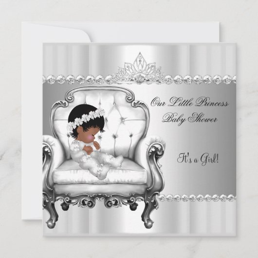Afrikaanse Amerikaanse prinses Baby shower Girl Kaart (Voorkant)