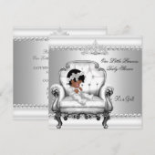 Afrikaanse Amerikaanse prinses Baby shower Girl Kaart (Voorkant / Achterkant)