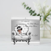 Afrikaanse Amerikaanse prinses Baby shower Girl Kaart (Staand voorkant)